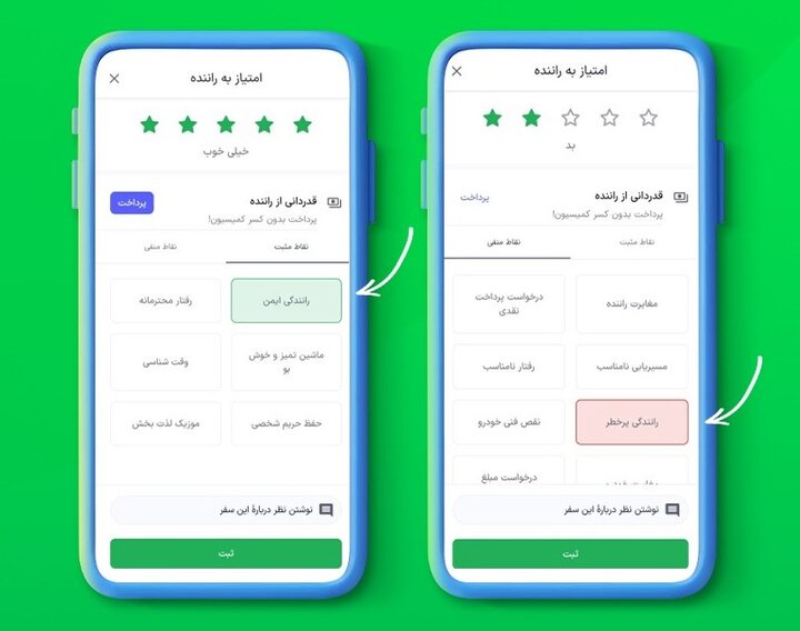 رانندگی ایمن در اسنپ با همراهی کاربران مسافر و راننده رانندگی ایمن در اسنپ با همراهی کاربران مسافر و راننده