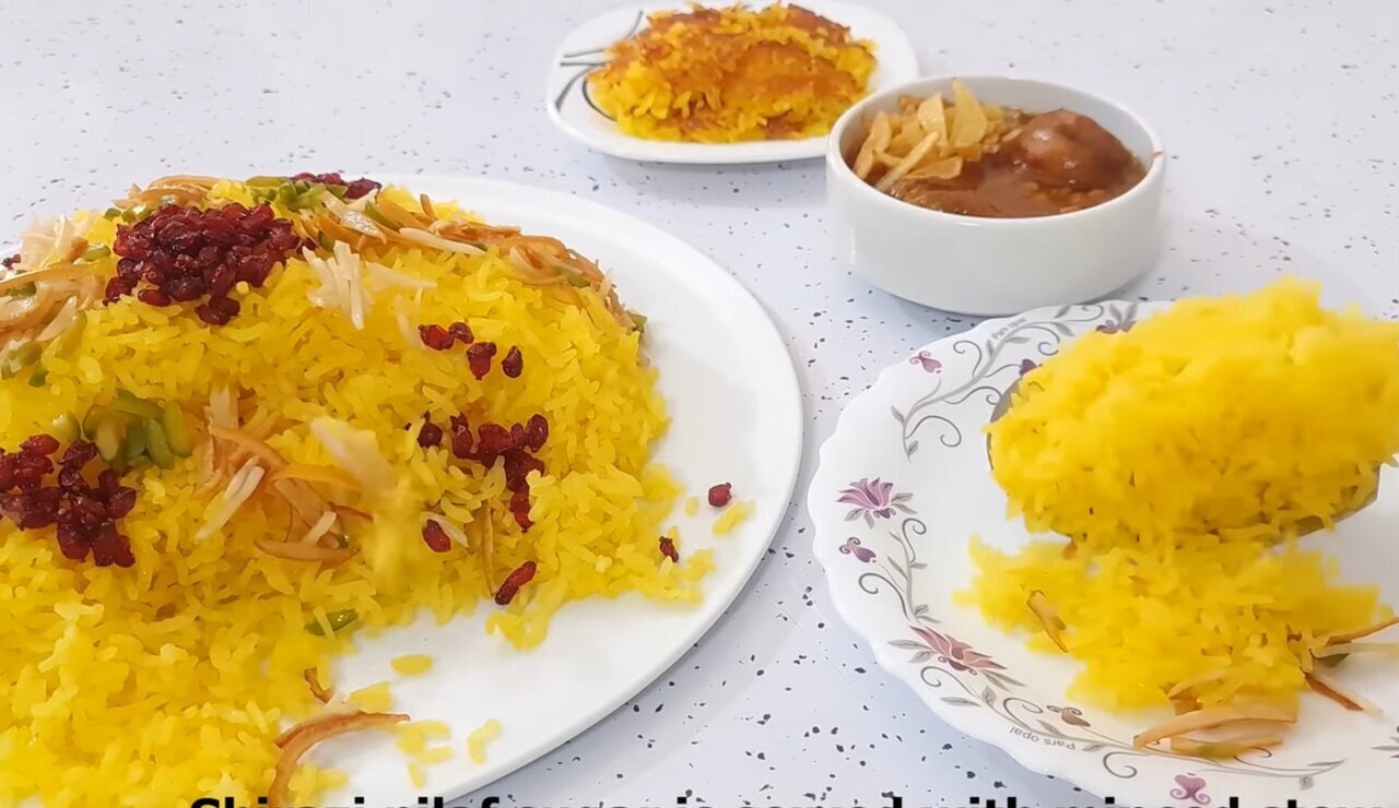 شکرپلوی شیرازی؛ عطرِ طلایی زعفران در شب یلدا شکرپلوی شیرازی؛ عطرِ طلایی زعفران در شب یلدا