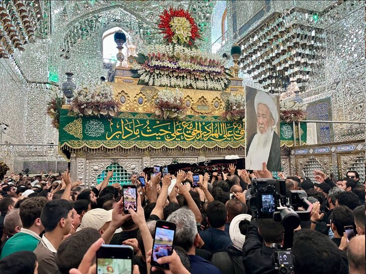 پیکر آیتالله العظمی محمد اسحاق فیاض در کاظمین و کربلا تشییع شد پیکر آیتالله العظمی محمد اسحاق فیاض در کاظمین و کربلا تشییع شد
