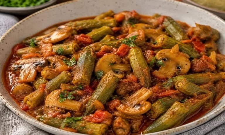 بیشتر آقایان از این سبزی متنفرند ولی ترکیبش با گوجه و قارچ سرخ شده عالی است بیشتر آقایان از این سبزی متنفرند ولی ترکیبش با گوجه و قارچ سرخ شده عالی است