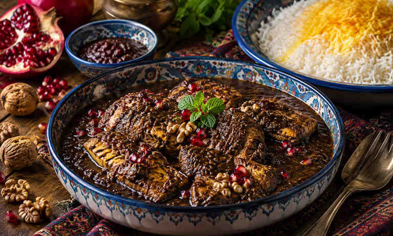 شمالی ها نه فقط با مرغ و گوشت بلکه با ماهی هم فسنجان درست میکنند شمالی ها نه فقط با مرغ و گوشت بلکه با ماهی هم فسنجان درست میکنند