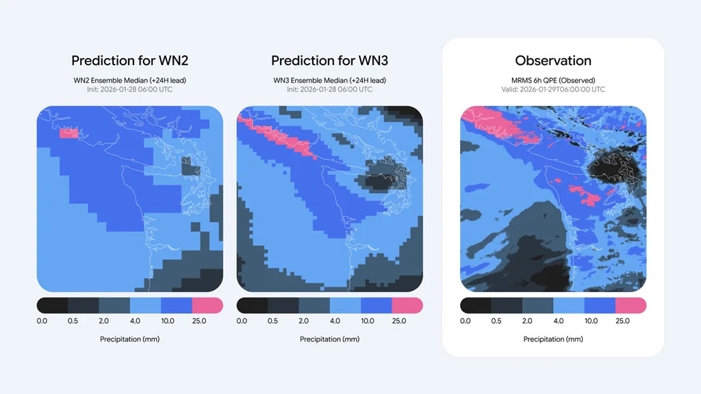 گوگل از مدل WeatherNext 3 برای پیشبینی دقیق و گسترده آبوهوا رونمایی کرد مدل پیشبینی آبوهوای WeatherNext 3